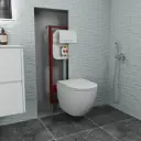 Комплект BAUEDGE NEO45700-GR-4455SQ-Q00006 6 в 1: инсталляция 45, унитаз, со смывом торнадо Grossman Hurricane 3, сиденье, кнопка Hotel, белый