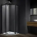 Душевой уголок Vincea Penta VSP-3P100CLB пятиугольный 100x100см черный профиль эффект стекла прозрачное закаленное стекло