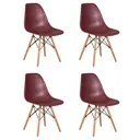 Комплект кухонных стульев 4 шт Dobrin Dsw lmzl-pp638 46x46x53 см пластик цвет фиолетовый