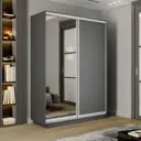 Шкаф-купе Мебельная Компания Е1 2 дверный 220x160x45 см зеркало 7 полок ЛДСП цвет серый