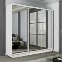 Шкаф-купе Мебельная Компания Е1 3 дверный 240x240x60 см зеркала 9 полок ЛДСП цвет белый