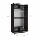 Шкаф-купе с зеркалом МК Е1-Юг Хит 220x120x60 см 2 полки ЛДСП цвет венге