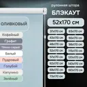 Рулонная штора Эскар блэкаут LUX 52x170 см цвет оливковый