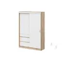 Шкаф-купе Mebilir МС Брайтон с 2 дверями 217x150х50 см 4 полки ЛДСП цвет дуб делано/белый