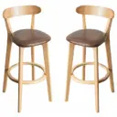 Стул Hesby Hsbi_b016_wooden_greyp_2 35x91x39 см искусственная кожа цвет бежевый