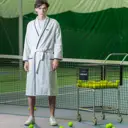 Мужской халат махровый Lacoste Super Boy Blanc S/M цвет белый