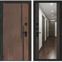Входная дверь Labirintdoors Кармина левый 205x88см цвет орех американский с патиной/венге с зеркалом ФЛЗ-1
