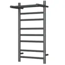Полотенцесушитель электрический Bauedge Stil Shelf Gun Grey П7 400x800 мм 110 Вт с полкой лесенка цвет темно-серый металлик