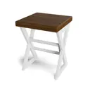 Табурет Табурет Solarius tab-loft-X-temd-white-4 35x45.5x35 см ножки металл белый сиденье сосна цвет коричневый 4 шт