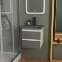 Тумба под раковину подвесная Bauedge SD5607 39.3см с раковиной цвет белый