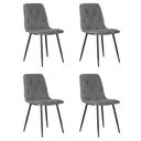 Комплект кухонных стульев 4 шт Dobrin Chilly rombo a006 46x46x55 см велюр цвет серый/черный