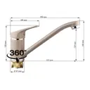 Смеситель для кухни Diadonna D89-449124BG поворотный излив 12 см цвет хром, бежевый