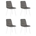Комплект кухонных стульев 4 шт Dobrin Chilly a 005 46x46x55 см велюр цвет темно-серый ножки белые