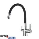 Смеситель для кухни Kevon KV77261-7 гибкий излив 19 см цвет черный