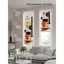 Рулонная штора AT Home Геометрия 52x170 см цвет красный, желтый, черно-белый, черный