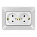 Розетка двойная встраиваемая Ne-ad Aras 93-126-85-P с заземлением цвет белый