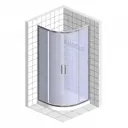 Душевая ширма GuteWetter 3895033428 115x115см 1/4 Круга цвет серебро
