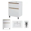 Тумба с раковиной Am.pm M85FSX0652WC065WG-164 X-Joy 65 см напольная с донным клапаном цвет белый