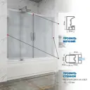 Ширма на ванну GuteWetter 3076026412 250см прямоугольная цвет хромированный