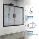 Ширма на ванну GuteWetter 708016360 175см прямоугольная цвет черный