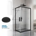 Душевой уголок Gutewetter 1487822649 прямоугольник 85x80см черный профиль эффект стекла прозрачный