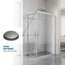 Душевой уголок Gutewetter 998689462 прямоугольник 100x80см серый профиль эффект стекла прозрачный