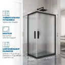 Душевой уголок Gutewetter 3804213452 прямоугольник 100x80см черный профиль эффект стекла матовый