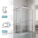 Душевой уголок Gutewetter 3413554829 прямоугольник 110x80см серебро профиль эффект стекла матовый