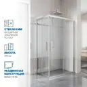 Душевой уголок Gutewetter 837787793 прямоугольник 110x100см серебро профиль эффект стекла прозрачный