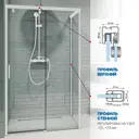 Душевой уголок GUTEWETTER GWMPSLRC863B 4698032826536, прямоугольный, 95x140x200 см, прозрачное стекло
