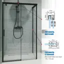 Душевой уголок GUTEWETTER GWMPSLRC863B 4698032827939, прямоугольный, 100x110x200 см, прозрачное стекло