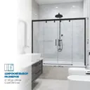 Шторка на ванну GUTEWETTER GWMPSLPR864 145x160 см цвет фурнитуры черный матовый, стекло бесцветное
