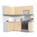 Кухонный гарнитур угловой Стендмебель Альфа 170x217x70 см ЛДСП цвет холст брюле