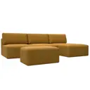 Диван раскладной Лига диванов 367x84x187 см велюр цвет brut 10 желтый