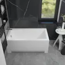 Ванна акриловая Helmken Rivana 2K32090N38 120х70 комплект 3 в 1: прямоугольная ванна, ножки, лицевой экран цвет белый