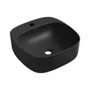 Раковина накладная для ванной Wellsee Ideal 20214147R с донным клапаном и сифоном квадрат 42x42 см цвет черный