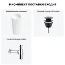 Напольная раковина отдельностоящая Wellsee Callipy Art 20213303R 40x40x84 см с донным клапаном и сифоном цвет белый