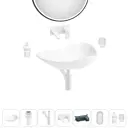 Раковина Wellsee nexus flex 20218650R 60см цвет раковина 6 в 1: д/к, сифон, смеситель, зеркало, аксессуары