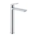 Раковина накладная для ванной Wellsee Coax 20214002R с донным клапаном, сифоном, смесителем и вентилями круг 36x36 см цвет Серый/серебристый