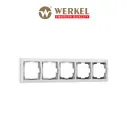 Рамка для розеток и выключателей Werkel на 5 постов белый/хром