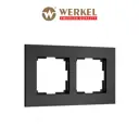 Рамка для розеток и выключателей Werkel AluMax 2 поста цвет черный
