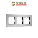 Рамка для розеток и выключателей Werkel AluMax 3 поста цвет алюминий