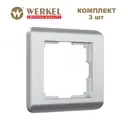 Рамка для розеток и выключателей Werkel Stream 1 пост цвет серебряный 3 шт.