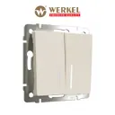 Выключатель встраиваемый Werkel a059282 2 клавиши с подсветкой цвет айвори матовый