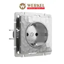 Розетка с заземлением встраиваемая Werkel a052076 с заземлением цвет серебряный