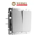 Выключатель проходной встраиваемый Werkel a063611 2 клавиши цвет серебряный матовый