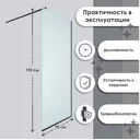 Душевая перегородка H.a.g HAG 700 BLC 70х195см черный профиль