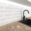 Стеновая панель Фартукофф Белый кирпич 300x60x0.15 см ПВХ цвет серый