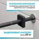 Карниз для ванной Mr.KARNIZ Cubus прямой 120 усиленный 20 мм цвет черный