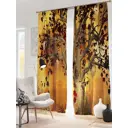 Комплект штор на ленте At Home Вуд 150x260 см блэкаут цвет коричневый/красный AA900731